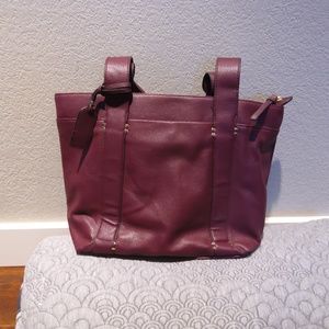 Sole Society wine colored tote, tons of pockets and storage!